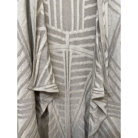 Nic and Zoe Women’s Sweater Cardigan Open Front Silver Striped Oversized Sm Long - Picture 4 of 9
